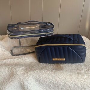 New Tartan + Twine Navy and Clear Cosmetic Bag Set